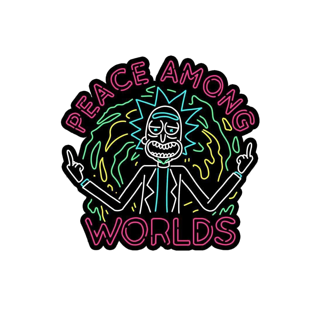 Neon Peace among the world Sticker